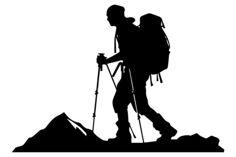 Premium Vector | Hiker silhouette vector illustration