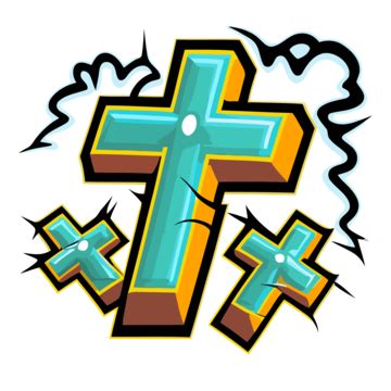 Three Crosses Vector, Sticker Clipart Two Crosses In The Style Of ...