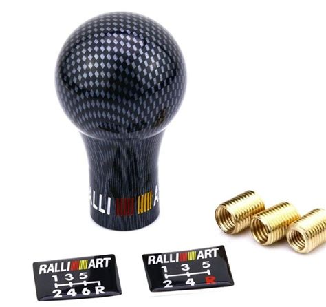 Ralliart Carbon Manual Automatic Transmission Gear Shift Knob For