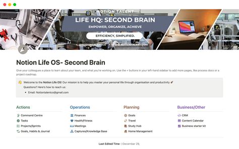 Life OS Second Brain Notion Template