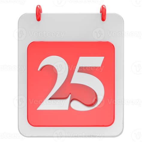 3d render on calendar icon transparent background 27255314 PNG