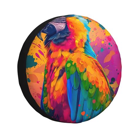 Junzan Colorful Parrot Jungle Dream A Spare Tire Cover Wheel Protector