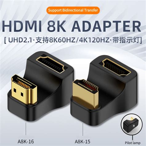 Marjay อะแดปเตอร์ Hdmi ตัวเมีย เป็น Hdml ตัวผู้ 90 องศา 8k 60hz Uhd2 1 Shopee Thailand