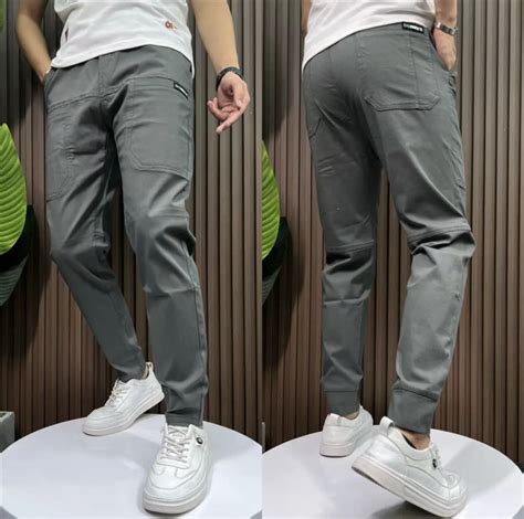 Mens High Stretch Multi Pocket Skinny Cargo Pants