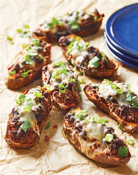 Sweet Potato Skins With Soy Chorizo Black Beans Recipe