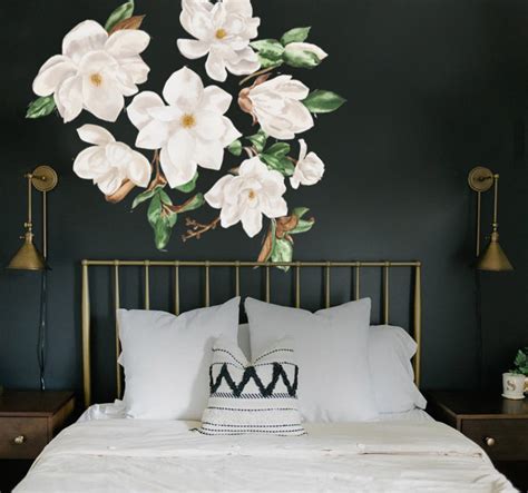 Magnolia Flowers Wall Decal Watercolor Magnolia Sticker Etsy