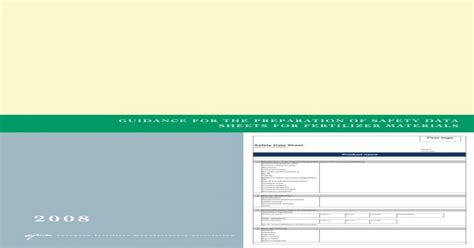 Pdf Guidance For The Preparation Of Safety Data Sheets For Fertilizer Materials · Guidance For