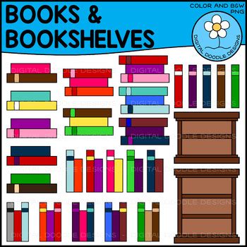 Book Clipart-wall shelf full of books clip art - Clip Art Library