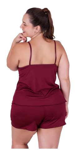 Kit3 Short Doll Plus Size Sensual Rendado Básico Linha Noite