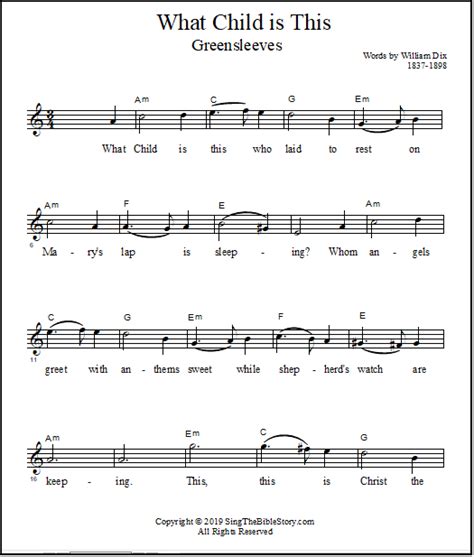 What Child Is This Lyrics, Chords, & Sheet Music