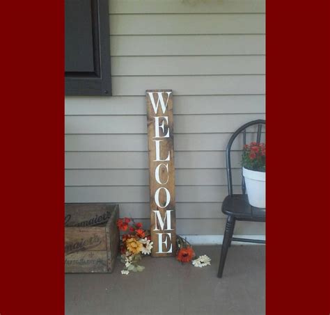 WELCOME Wooden Rustic Porch Sign / Outdoor/ Seasonal / - Etsy