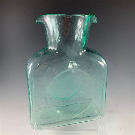 Blenko Glass 384 Antique Green Double Spout Water Bottle Etsy