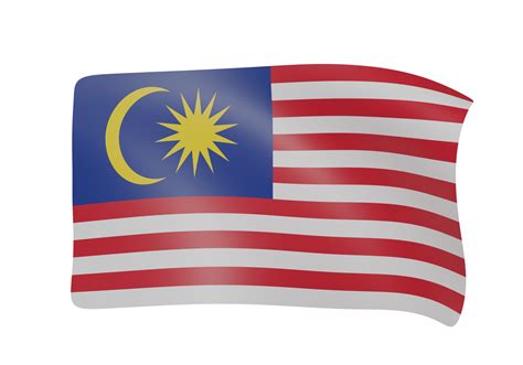malaysia waving flag  render  png