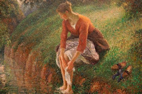 Camille Pissarro Woman Bathing Her Feet In A Brook 1894 Flickr