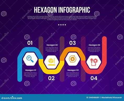 hexagon  hexagonal  sided polygon template infographic  thick