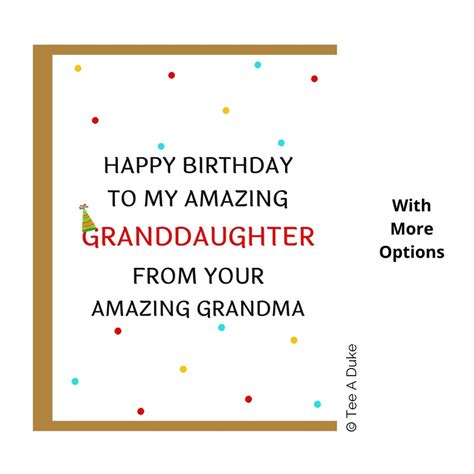 Granddaughter Birthday Card Etsy