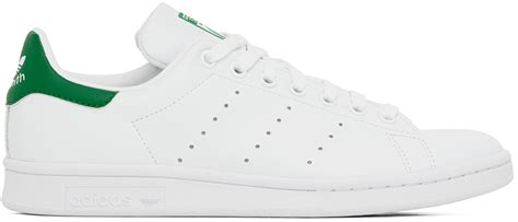 adidas Originals: White & Green Stan Smith Sneakers | SSENSE