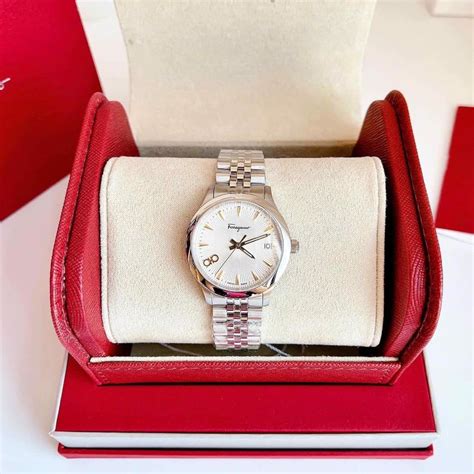 Ng H Th I Trang Salvatore Ferragamo Duo Quartz White Silver Dial La