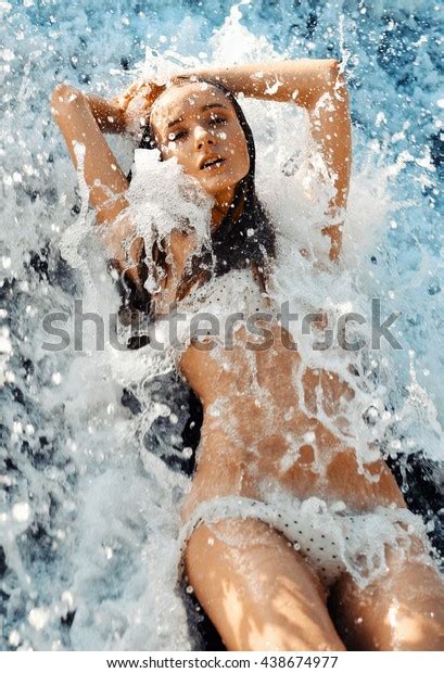 Sexy Girl Bikini Lying Water Sea Stock Photo 438674977 Shutterstock