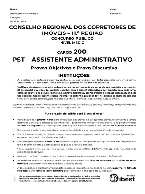 Assistente Administrativo Para Concurso - Prova do Concurso para Assistente Administrativo | PDF | Administração ...
