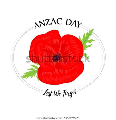 Vector Illustration Concept Anzac Day Poppy Stock Vector (Royalty Free) 1953269923 | Shutterstock