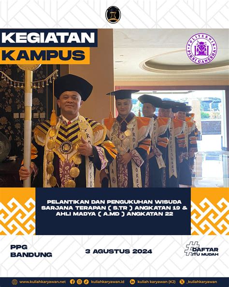 Pelantikan Dan Pengukuhan Wisuda Sarjana Terapan S TR Angkatan 19