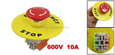 Ac 660v 10a Plastic Shell Red Sign Emergency Stop Mushroom Push Button