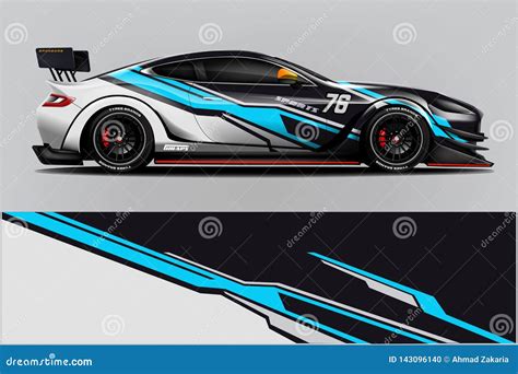 Sport Car Racing Wrap Design. Vector Design Stock Illustration - Illustration of sticker, race ...