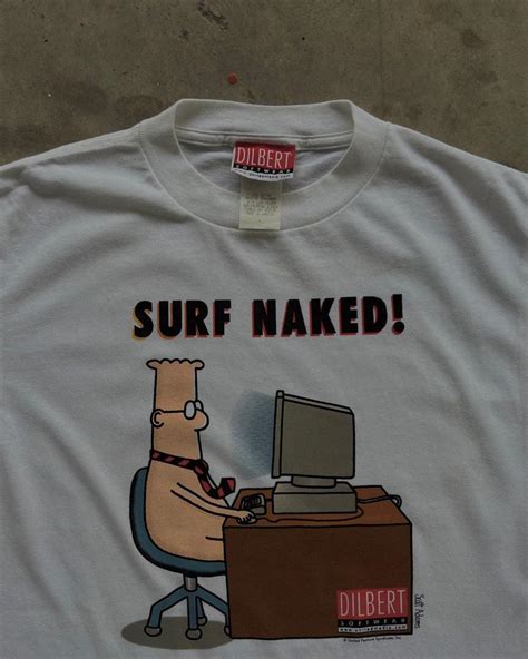 Vintage 90s Dilbert Surf Naked Humour Tee Men S Fashion Tops Sets