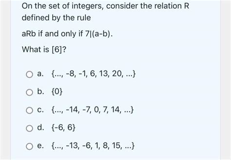 Solved On The Set Of Integers Consider The Relation R