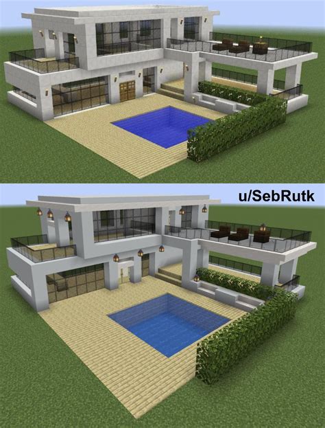 I recreated an old modern house with today’s blocks. : r/Minecraft