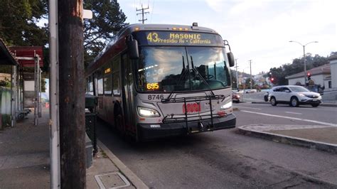 Sf Muni 2013 New Flyer Xde40 8746 On Route 43 Masonic Youtube