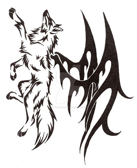 Winged Wolf Tattoo Commission By Captainmorwen On Deviantart