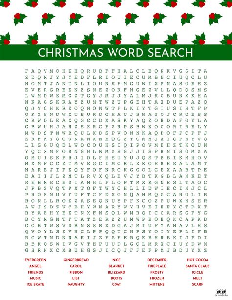 Christmas Word Searches 25 Free Printables Printabulls