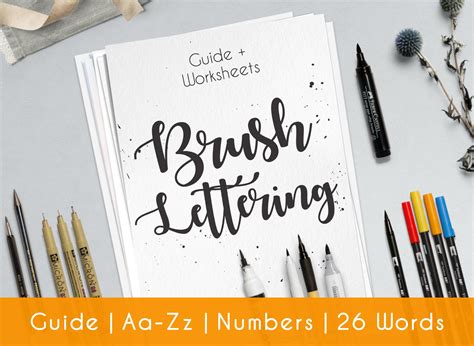 Learn Brush Lettering With A Complete Practice Guide Worksheet For