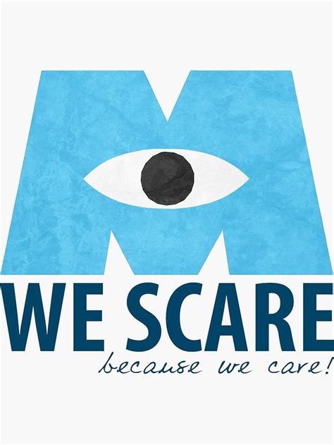 "We Scare Because We Care!" Sticker by EmmaDotFox | Redbubble ...