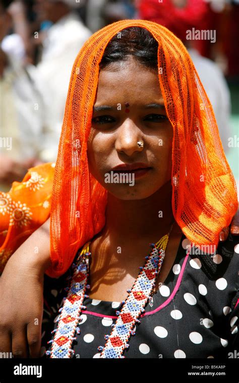 May 2008 Pushkar India Portrait Of Young Woman During Traditional