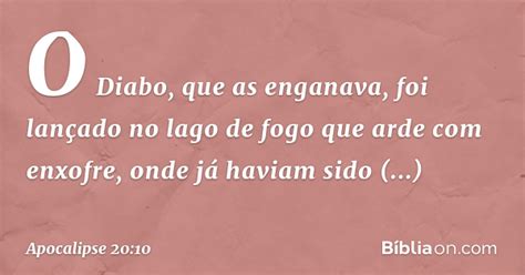 Apocalipse 20:10 (Lago de fogo e enxofre) - Bíblia