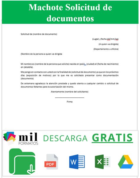 Modelo De Carta De Solicitação De Documentos Word