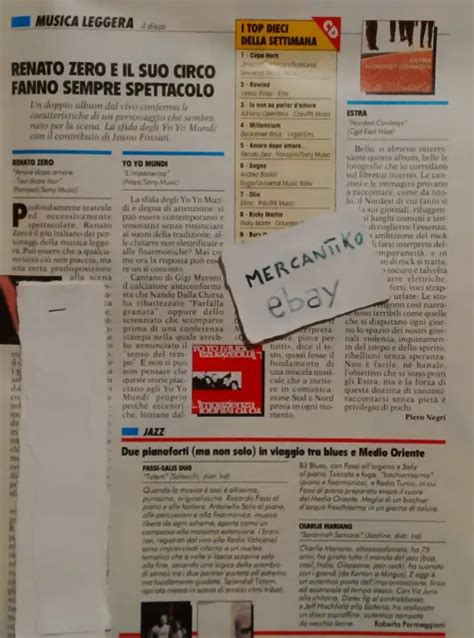 Renato Zero Amore Dopo Amore Tour Dopo Tour Clipping Da