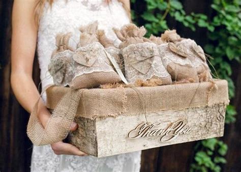 Set Of 50 Burlap Wedding Favor Bags And Big Basket Rustic Wedding Set