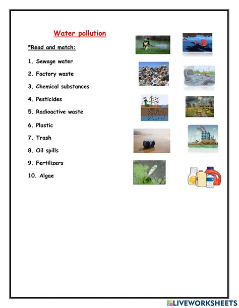 Land And Water Pollution Worksheet Live Worksheets Worksheets Library