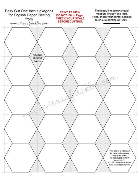 One Inch Hexagons Pdf English Paper Piecing English Paper Piecing