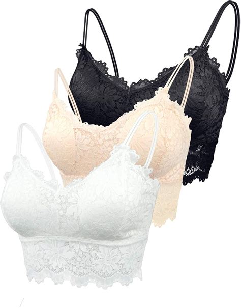 Feoya Damen Spitzen Bh Ohne Bügel Gepolstert Yoga Spitze Bh Bra Top Set