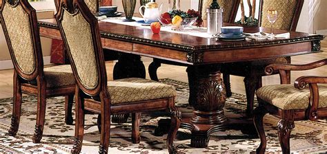 Acme Chateau De Ville Dining Table With Double Pedestal Cherry 04075 At