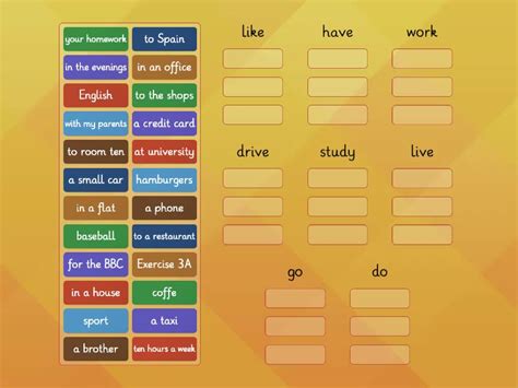 Speakout Starter Unit 4 - Групповая сортировка