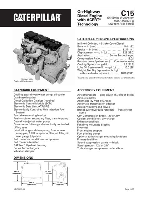 Cat C15 Acert Engine Brake Torque Specs