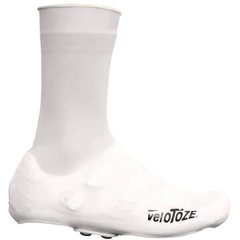 Velotoze Silicone Tall Shoe Covers With Snaps White Bike