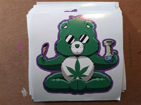 Care Bears 420 Bear 4 Inch Kiss Cut Sticker Etsy