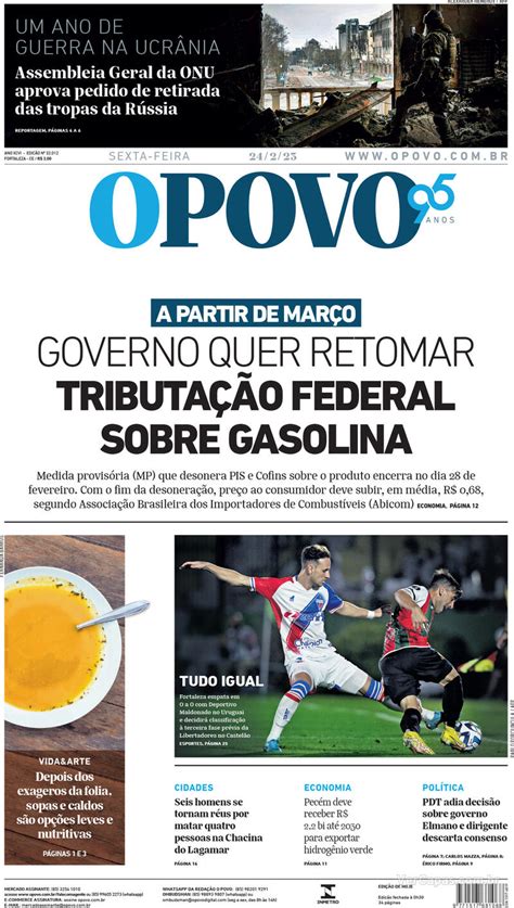 Capa O Povo Edição Sexta 24 de Fevereiro de 2023